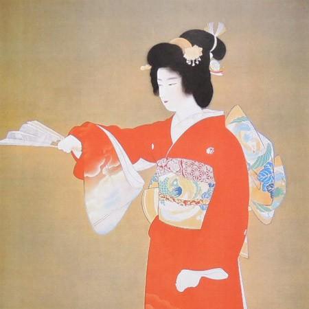 上村松園 絵画 『序の舞』 【複製】【美術印刷】【巨匠】【変型特寸