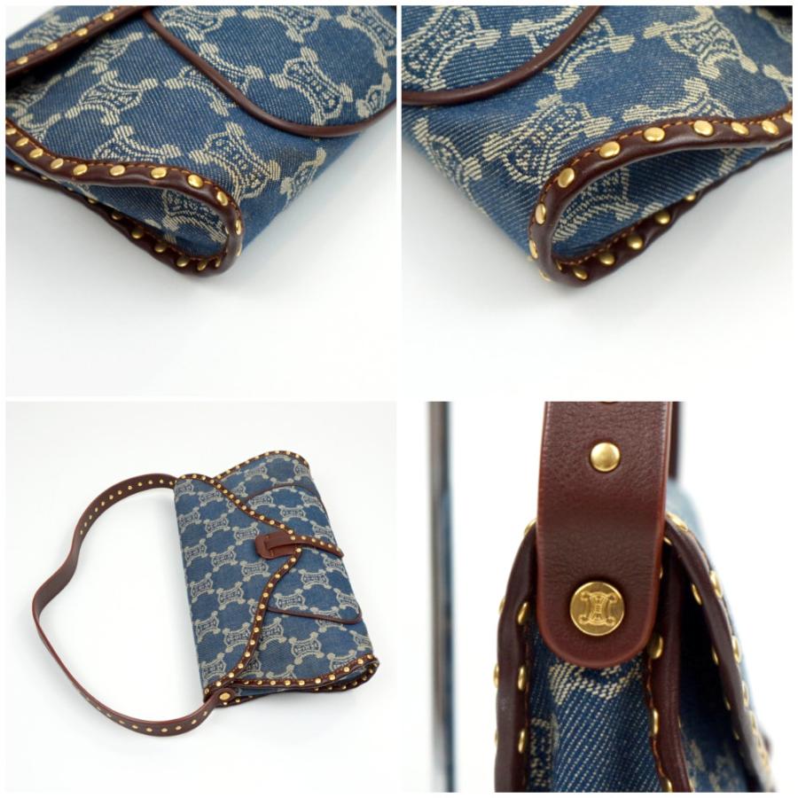 CELINE（セリーヌ） パリマカダム柄 INDIG デニム スタッズ ワン