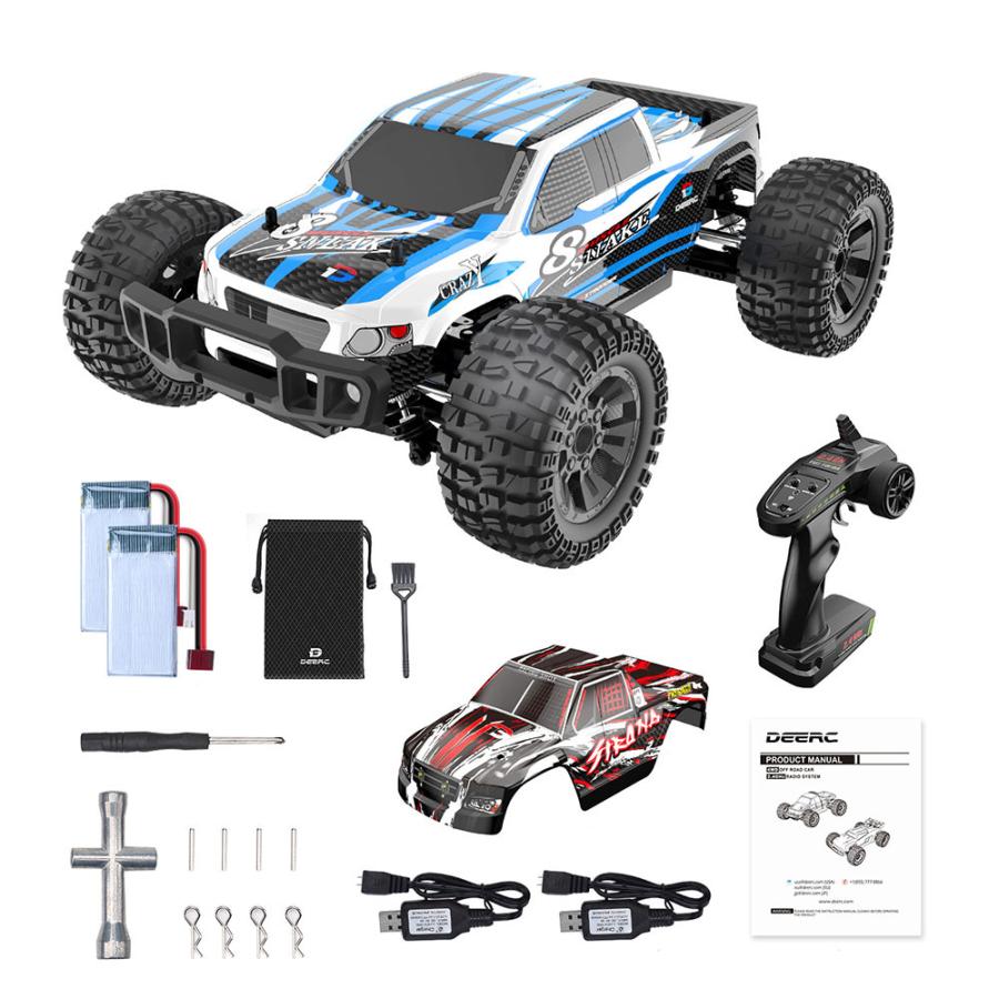 DEERC ラジコンカー オフロード 高速 RCカー 40km/h 1/10 4WD 乗り越え