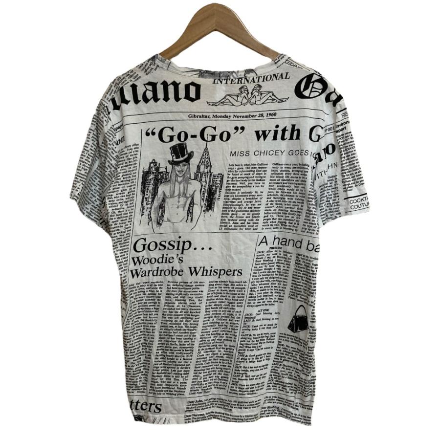 John Galliano（ジョンガリアーノ） 美品 新聞 ニュースペーパー柄 V