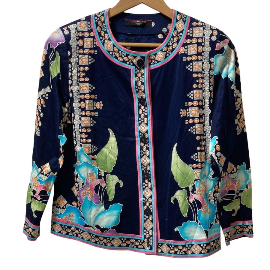 LEONARD FASHION 美品 レオナール ジュエリープリント カーディガン