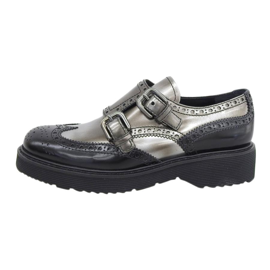 PRADA（プラダ） 美品 バイカラー ウイングチップ ダブルモンク