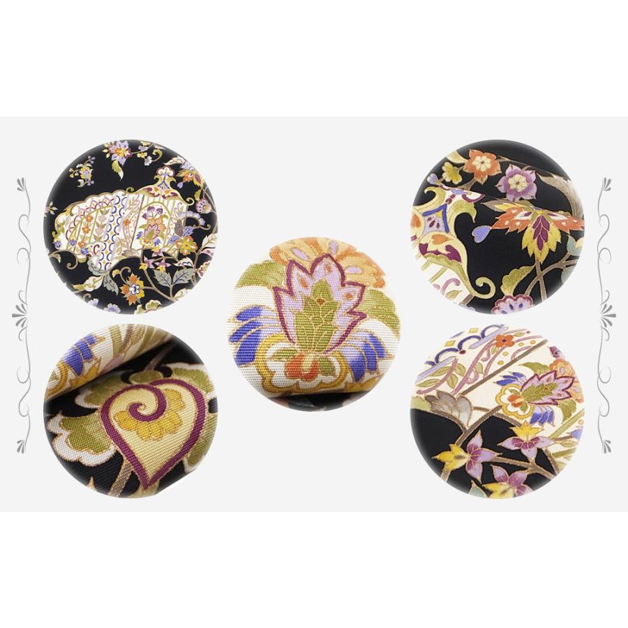 岡重 名古屋帯 九寸 正絹 黒地 駒塩瀬 花更紗文様 新品 未仕立て 反物