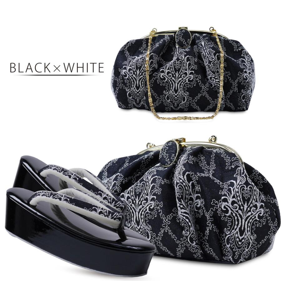 NISHIORI 紗織 レース×がま口 モダン 振袖向き 草履バッグ 2点セット