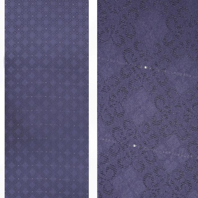 正絹 小紋 反物 【パープル 紫 花文つなぎ】丹後ちりめん 着尺 未