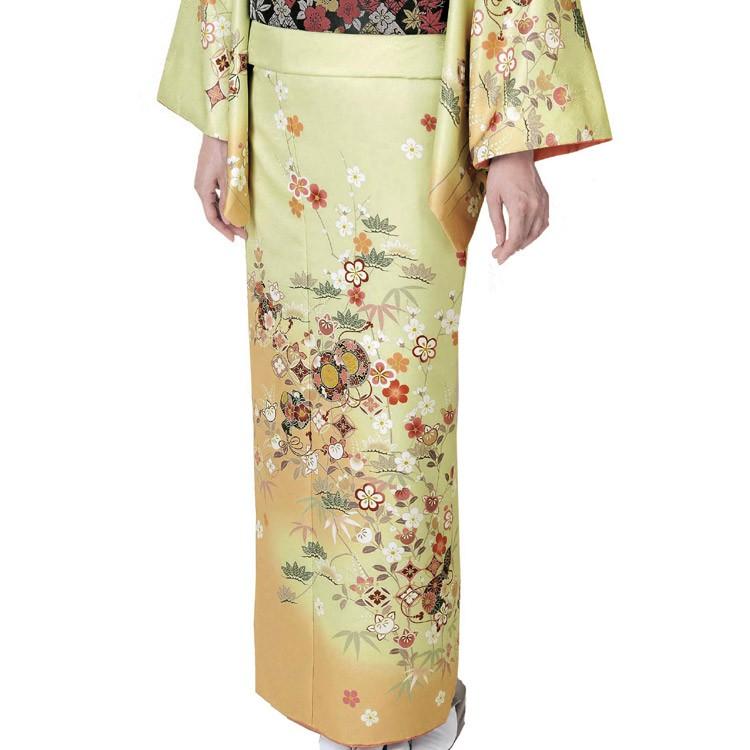 H.L（アッシュ・エル） 訪問着 洗える セット 購入 5点セット 黄緑