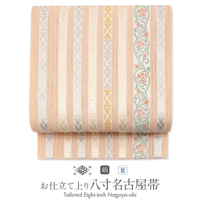 Kisste（キステ） 夏帯 博多織 名古屋帯 八寸 正絹 赤香色 名物裂 羅