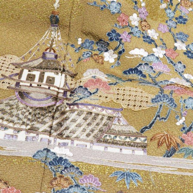 FINAL PRICE ／ 特選 訪問着 着物 中古 正絹 汕頭刺繍 スワトウ 風景