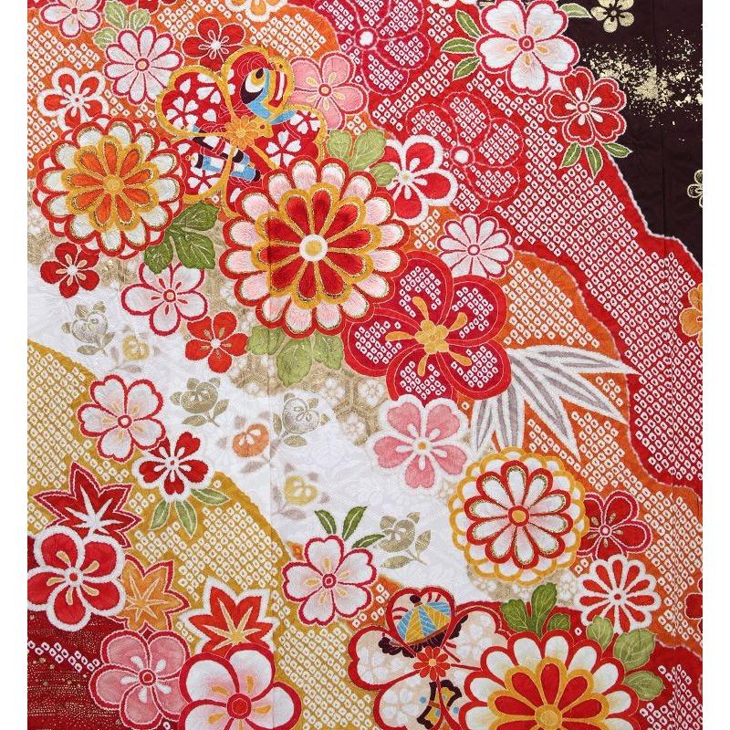 振袖レンタル 小さいサイズ 小柄 正絹 総絞り fg-330b フルセット一式