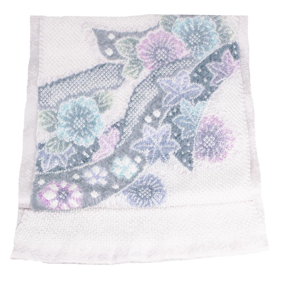 帯 九寸名古屋帯 藤娘きぬたや 染め帯 総絞り帯 花模様 のし柄 花