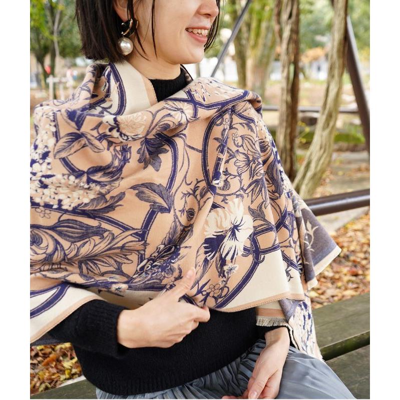 cawaii french」ストール スカーフ マフラー ショール 大判 花柄