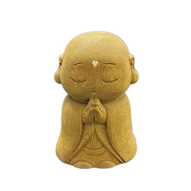 白檀 お守り地蔵様(お地蔵さん お守り 木製 携帯 木彫り 額 天然