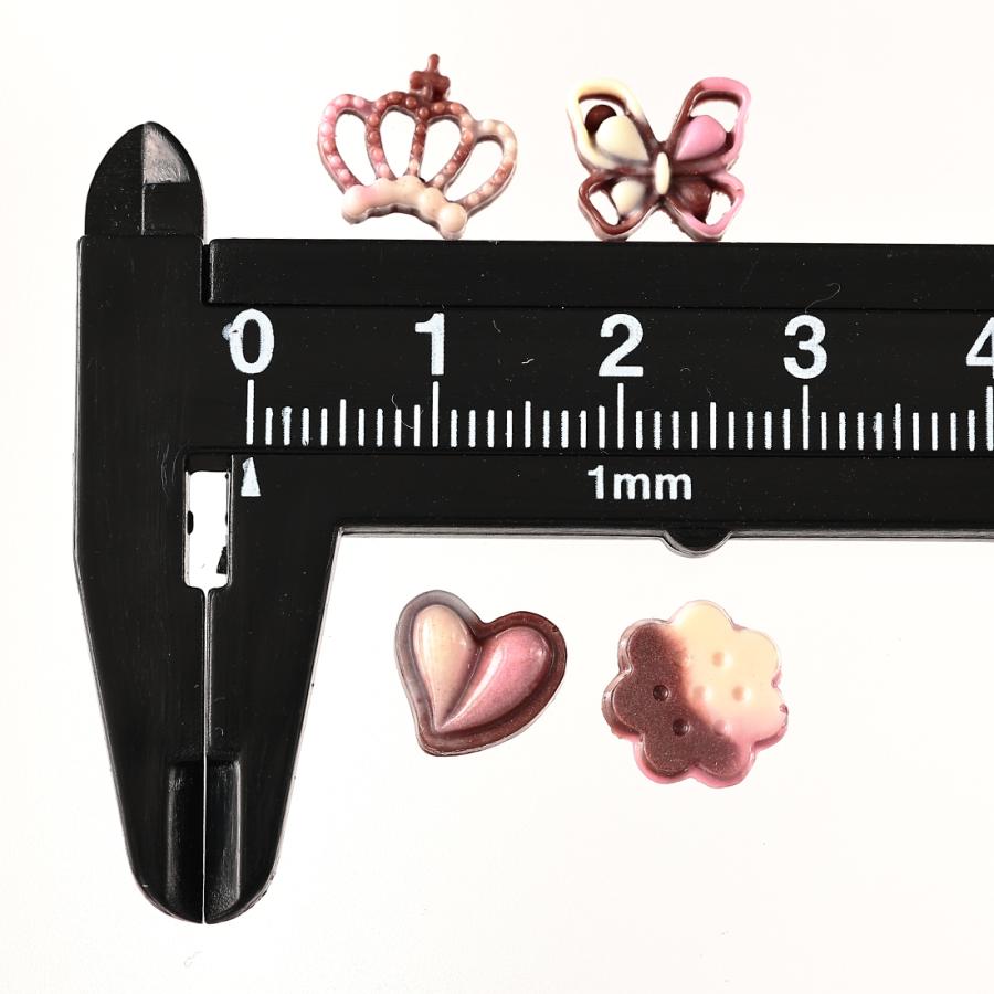 ネイルパーツ ハート チョコ ピンク 10mm 400個 混形 デコパーツ