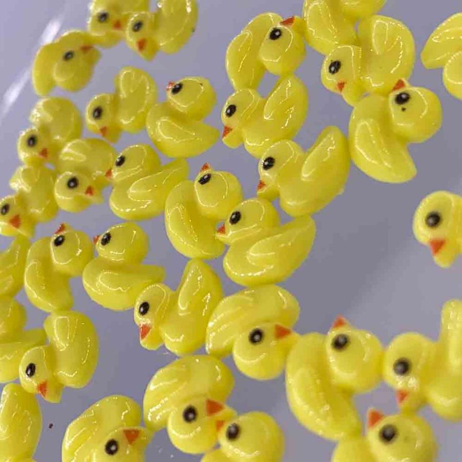 ネイルパーツ アヒル 動物 8mm イエロー 鳥 50個 3D 立体 アニマル