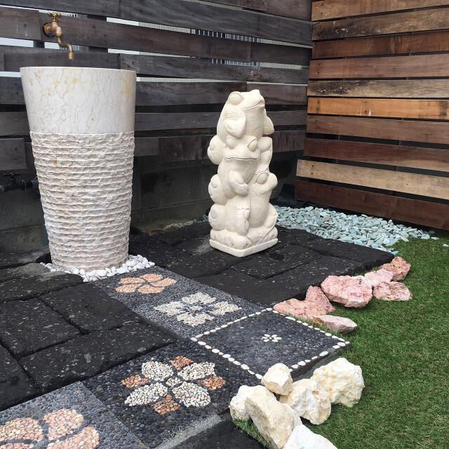 踏み石 ステップストーン 飛び石 丸型 30cm 置くだけ 敷石 バリ島石材