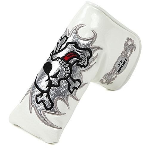 ゴルフ ヘッドカバー パターカバー マグネット付け ピンタイプ スカル