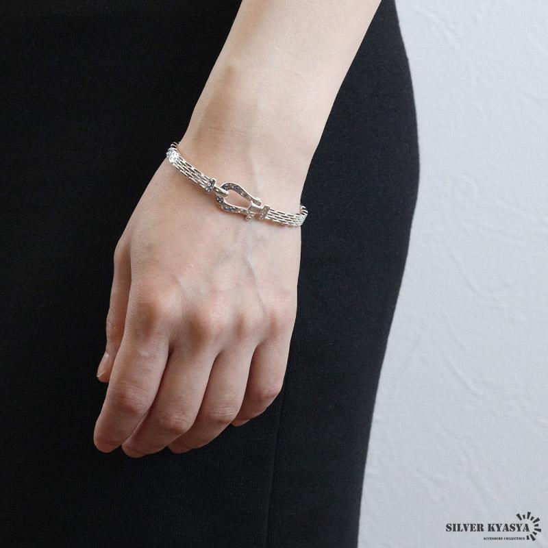 馬蹄バングル 透かし ホースシューバングル シルバー925 シルバー 銀色