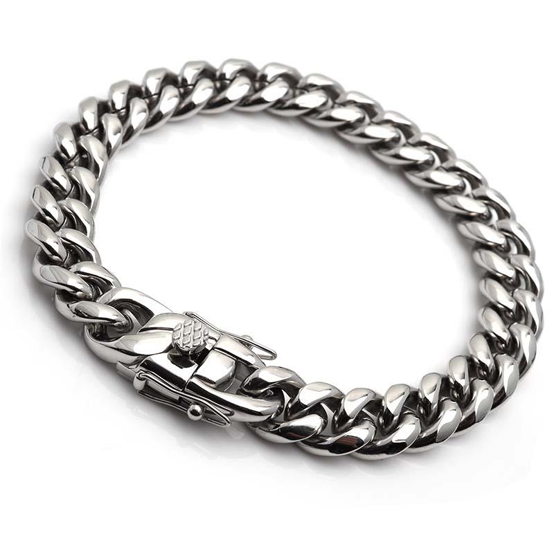 316L 幅10mm メンズ ブレスレット シルバー 喜平チェーン B系 喜平