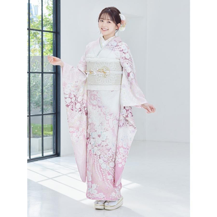 振袖レンタル 成人式 ピンク 辻が花 フルセット Allure セミオーダー