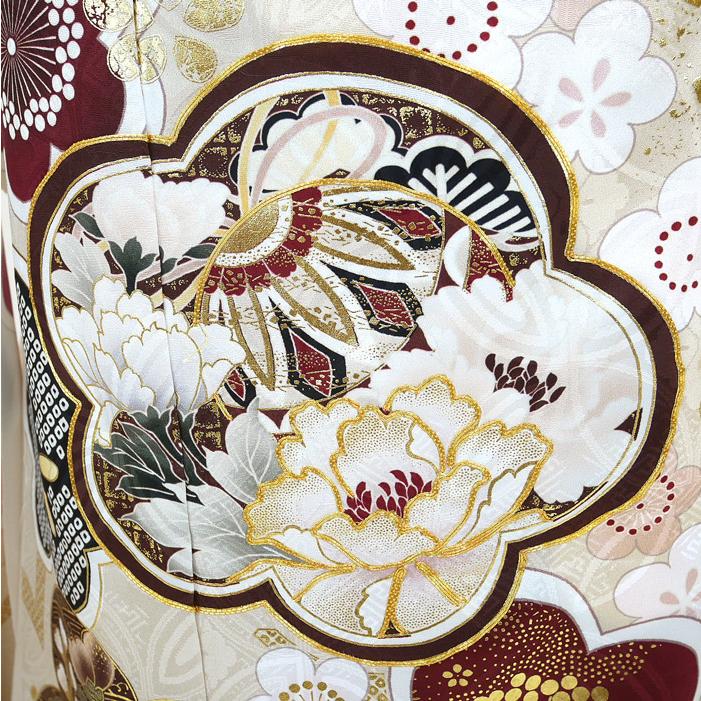 仕立付き 正絹 振袖 単品 金彩 ホワイト 桜 f-718-t 絹100% 成人式