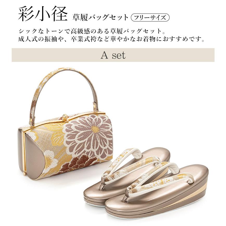草履バッグセット 彩小径 振袖草履 フリーサイズ 24.0cm 24.5cm