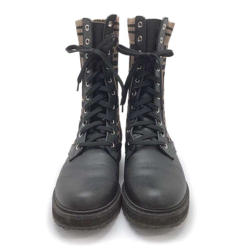 FENDI フェンディ ロココ ストレッチファブリック バイカーブーツ