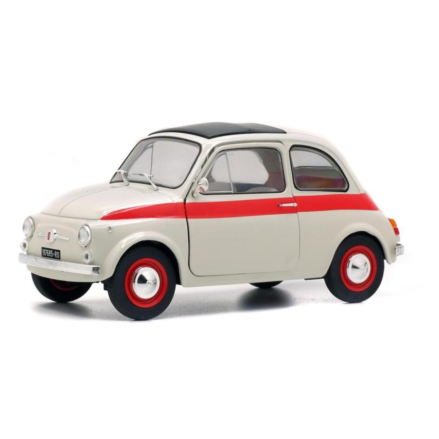 ミニカー フィアット500 スポーツ 1/18 Solido 白/赤 フィアット 500