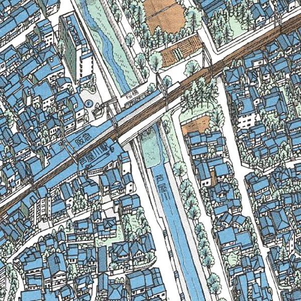 鳥瞰図 バーズアイマップ 覆刻版 芦屋絵図 地図 日本 石原 正 : 宝文社