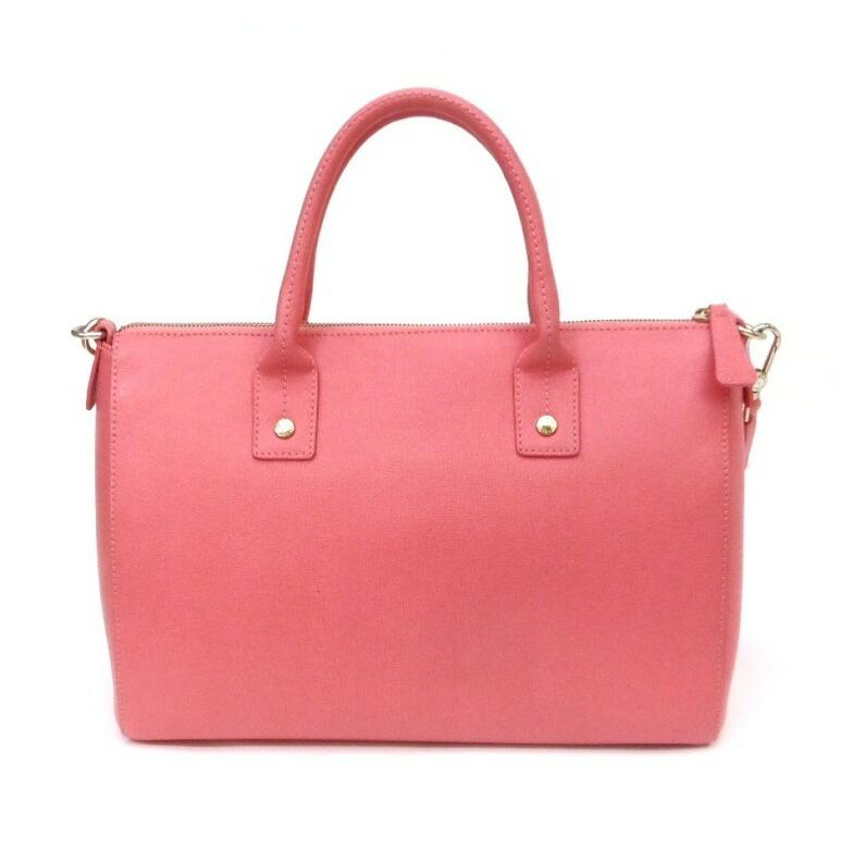FURLA（フルラ） ハンドバッグ 2WAY ロゴチャーム付き ピンク 【中古