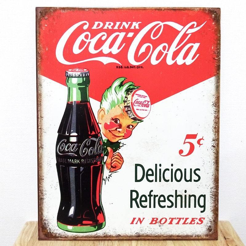Coca Cola（コカコーラ） ブリキ看板 アンティーク COKE-SPRITE BOY 5