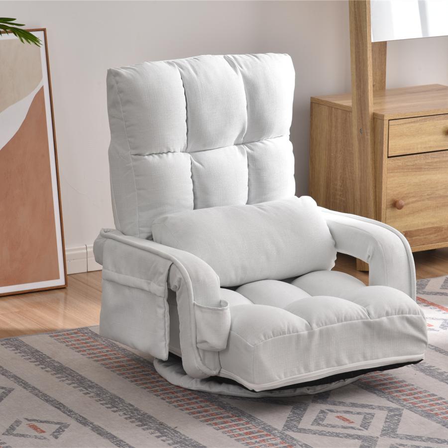 回転式座椅子 肘掛け ハイバック 座いす リクライニング 1人掛け