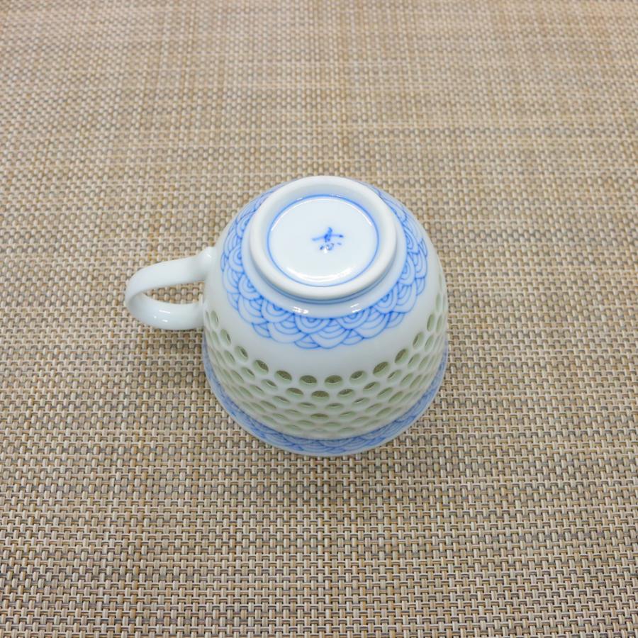 ティーカップ 有田焼 波佐見焼 丹心窯 水晶青海波コーヒーカップ