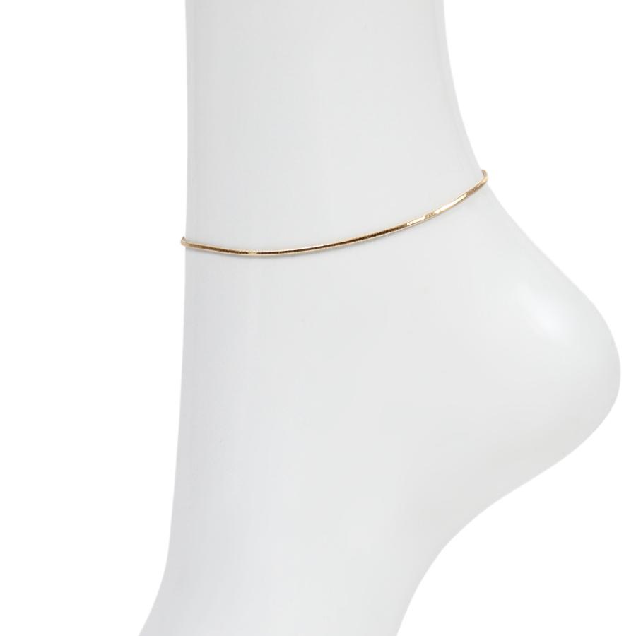 18金 アンクレット スネークチェーン 23cm 幅1.5mm レディース メンズ