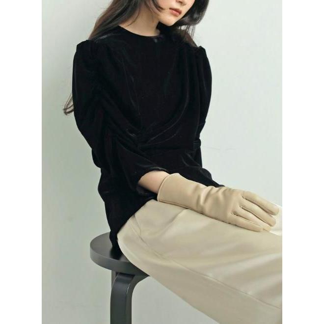 anuke（アンヌーク） Gather Velour Blouse 25秋冬予約2 62420402