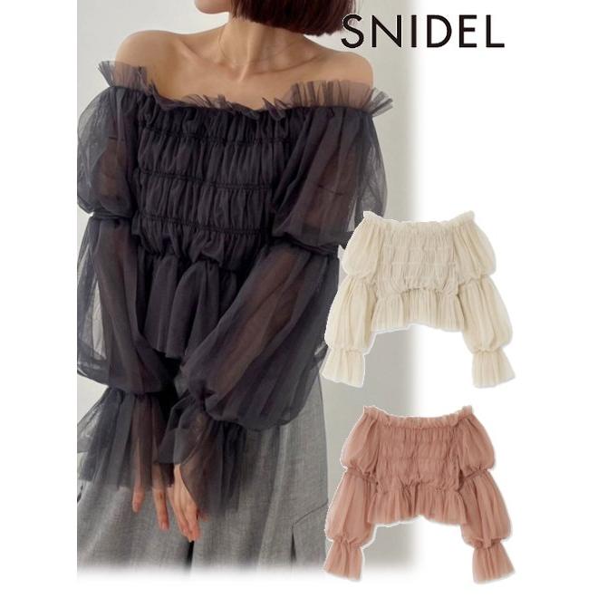 SNIDEL（スナイデル） Sustainaチュールクロップドブラウス 23秋冬
