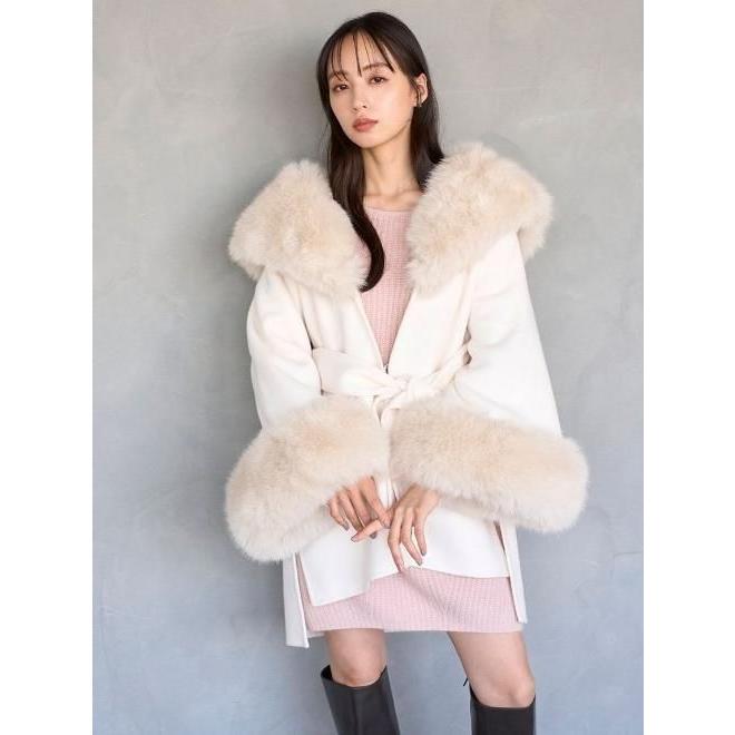SNIDEL（スナイデル） (10%OFF&300円OFF) ファーケープコート 25秋冬