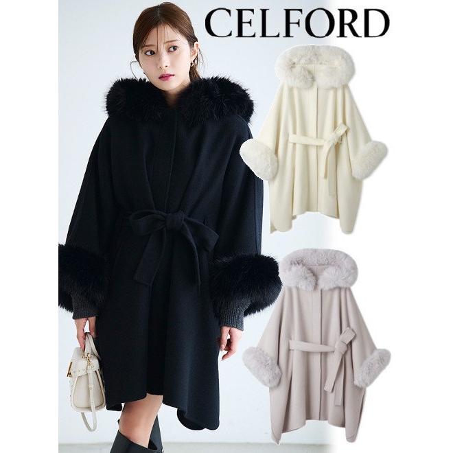 CELFORD（セルフォード） (12%OFF) ファーポンチョコート 24秋冬