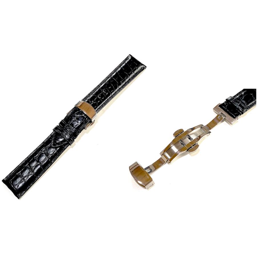 腕時計用 レザーベルト メンズ 20mm 本革 ワニ革 ロレックス用 互換