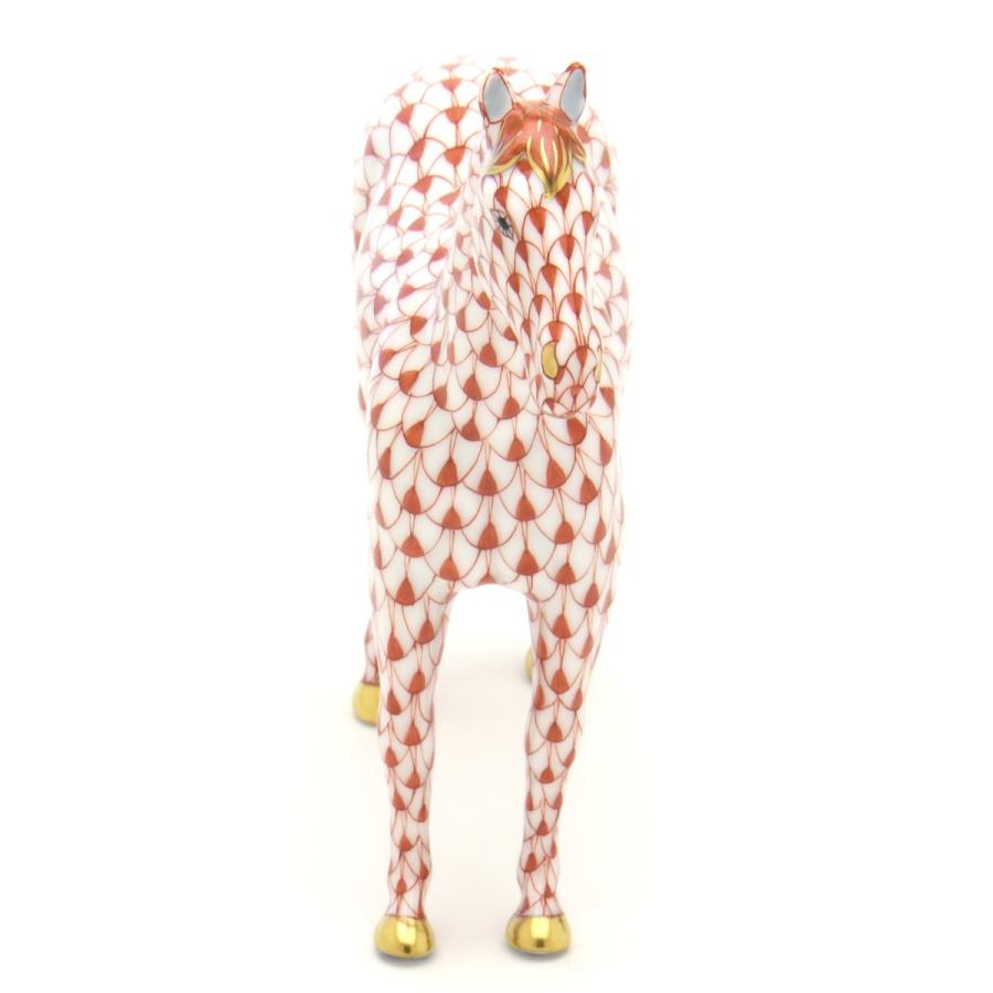 ヘレンド（HEREND） 馬 置物 赤色の鱗模様 手描き 磁器 フィギュリン