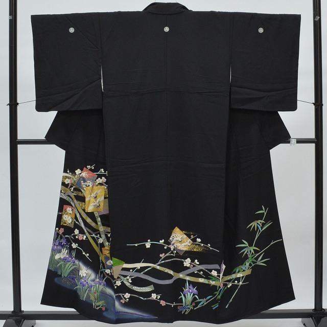 リサイクル着物 黒留袖 中古 正絹 五つ紋 比翼付き 仕立て上がり 結婚