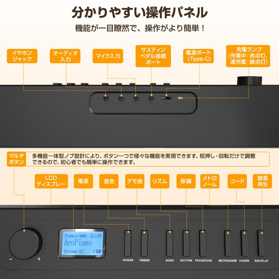新商品登場!クーポンで最安18,980円】電子ピアノ 折りたたみ式