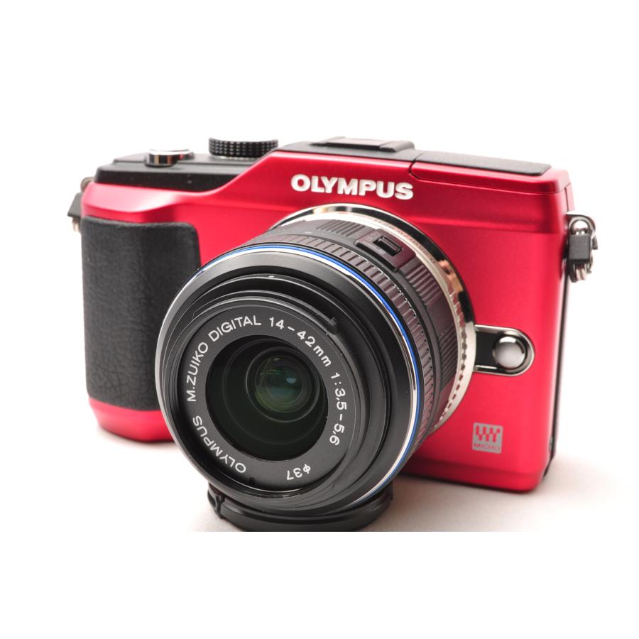 オリンパス ミラーレス OLYMPUS ペン E-PL2 レンズキット レッド 中古