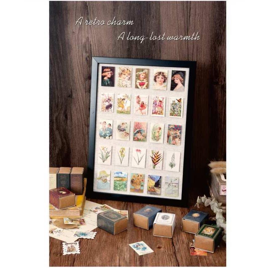 送料無料 ミニペーパーセット レトロ風 ミニカード 100枚セット セット