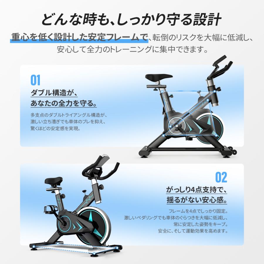 スピンバイク フィットネスバイク 静音 家庭用 おすすめ エアロバイク