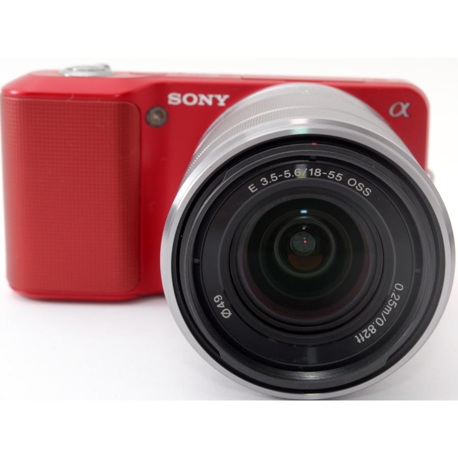 NEX ソニー SONY ミラーレス α NEX-3 レンズキット レッド 中古 新品SD