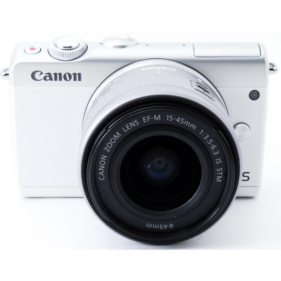 EOS キヤノン ミラーレス一眼 CANON M100 レンズキット ホワイト 中古
