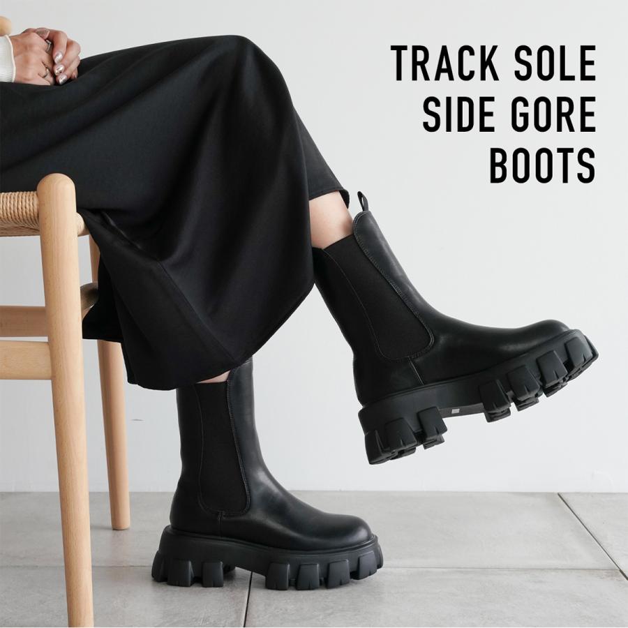 ブーツ サイドゴア レディース 厚底 軽量 EVA トラックソール