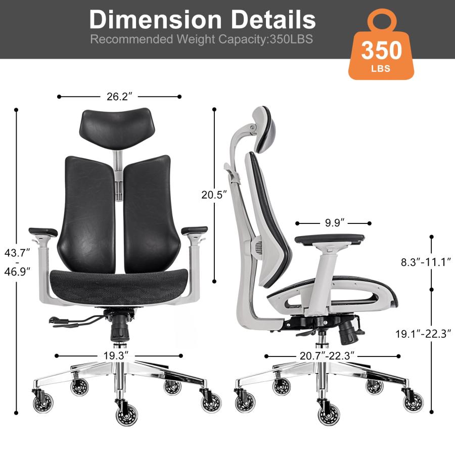 並行輸入品】人間工学 オフィスチェア デュアル背もたれ BVランバー