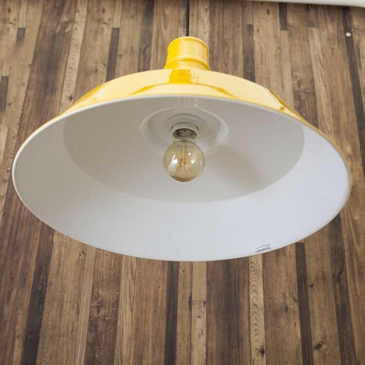 ペンダントライト 1灯 おしゃれ イエロー 黄色 アイアン 傘型 スチール