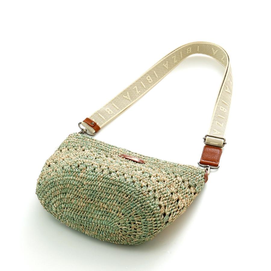 イビサ公式 ラフィアバッグ セミショルダー かごバッグ 斜めがけ